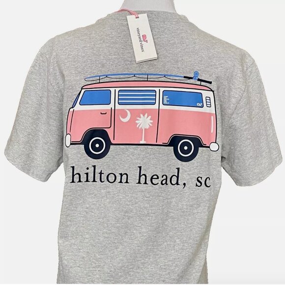 NWT! NEW! VINEYARD VINES HILTON HEAD SOUTH CAROLINA PINK VAN TEE T-SHIRT MENS XS